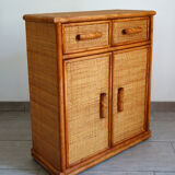 Buffet braided wicker and bamboo