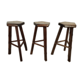 Set of 3 brutalist bar stool