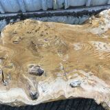 Handcrafted Brutalist coffee table in solid elm