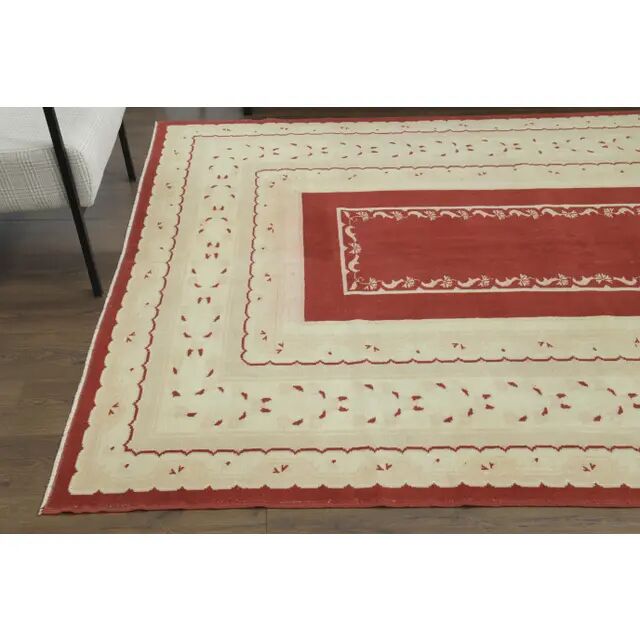 1970s Vintage Turkish Oushak Handmade Wool Cotton Beige Area Rug 194x263
