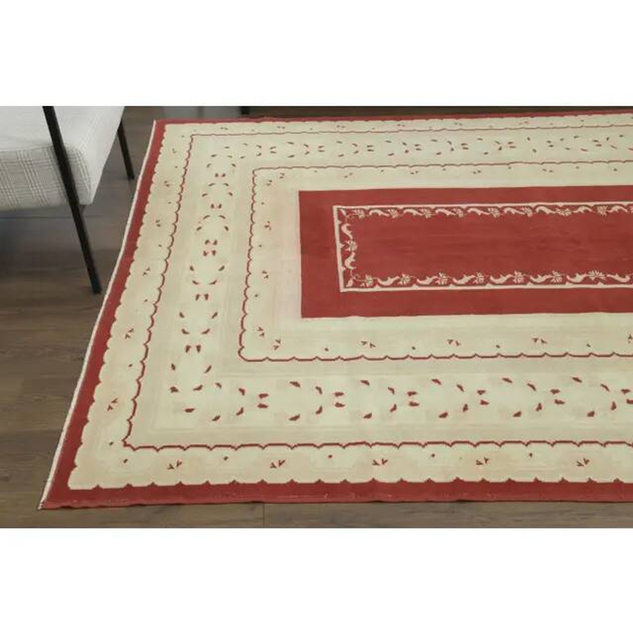 1970s Vintage Turkish Oushak Handmade Wool Cotton Beige Area Rug 194x263