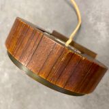 Mid century teak & brass lizana clock, vintage electric table clock