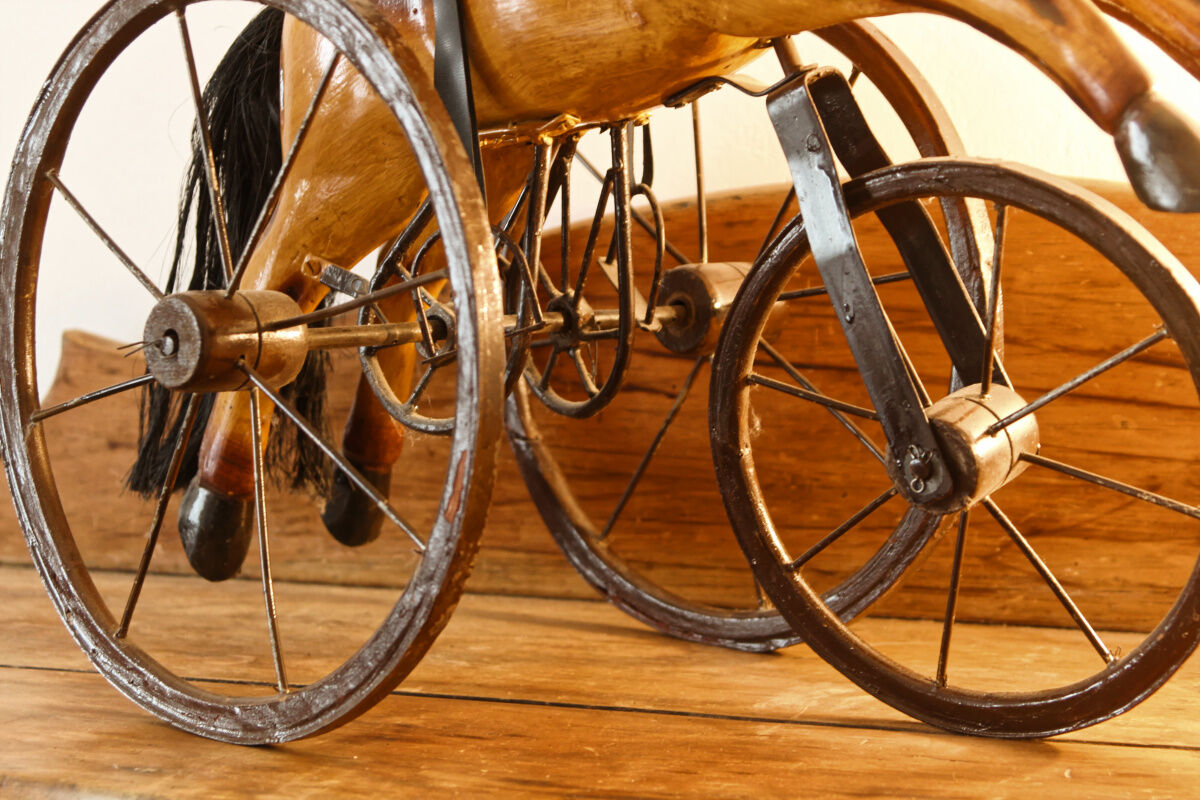 Old miniature horse tricycle