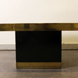 Table basse en laiton gravé et pierre d’agate Lova Création, 1970