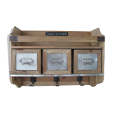 Etagère murale à épices bois et métal