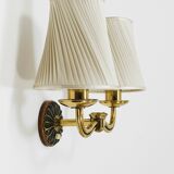 Pair of Wall Sconces in Brass from Viennese Modernism Hugo Gorge, Austria, 1940s