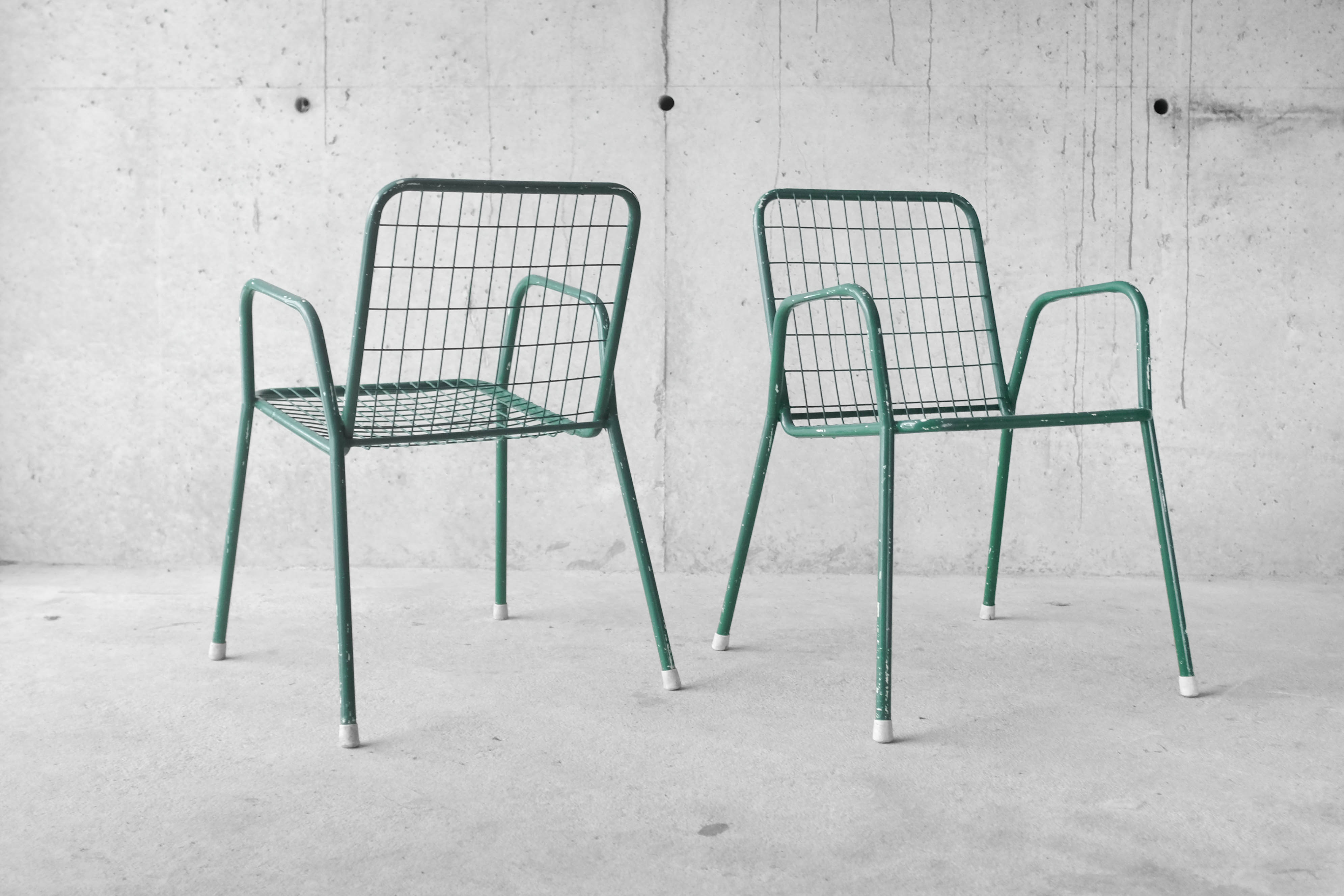 Pair of EMU armchairs, model Rio, green