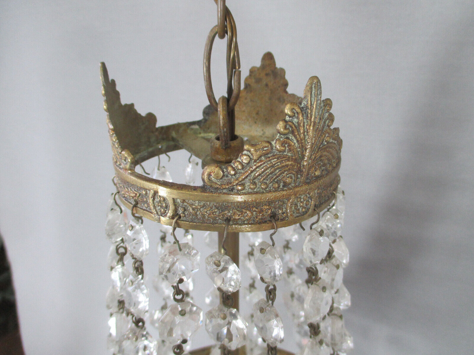 Mongolian chandelier with tassels crystal brass