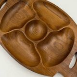 Solid teak aperitif dish