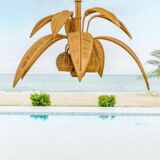 Rattan "coconut tree" chandelier