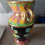 Enamelled ceramic vase from Monaco signed numbered vintage