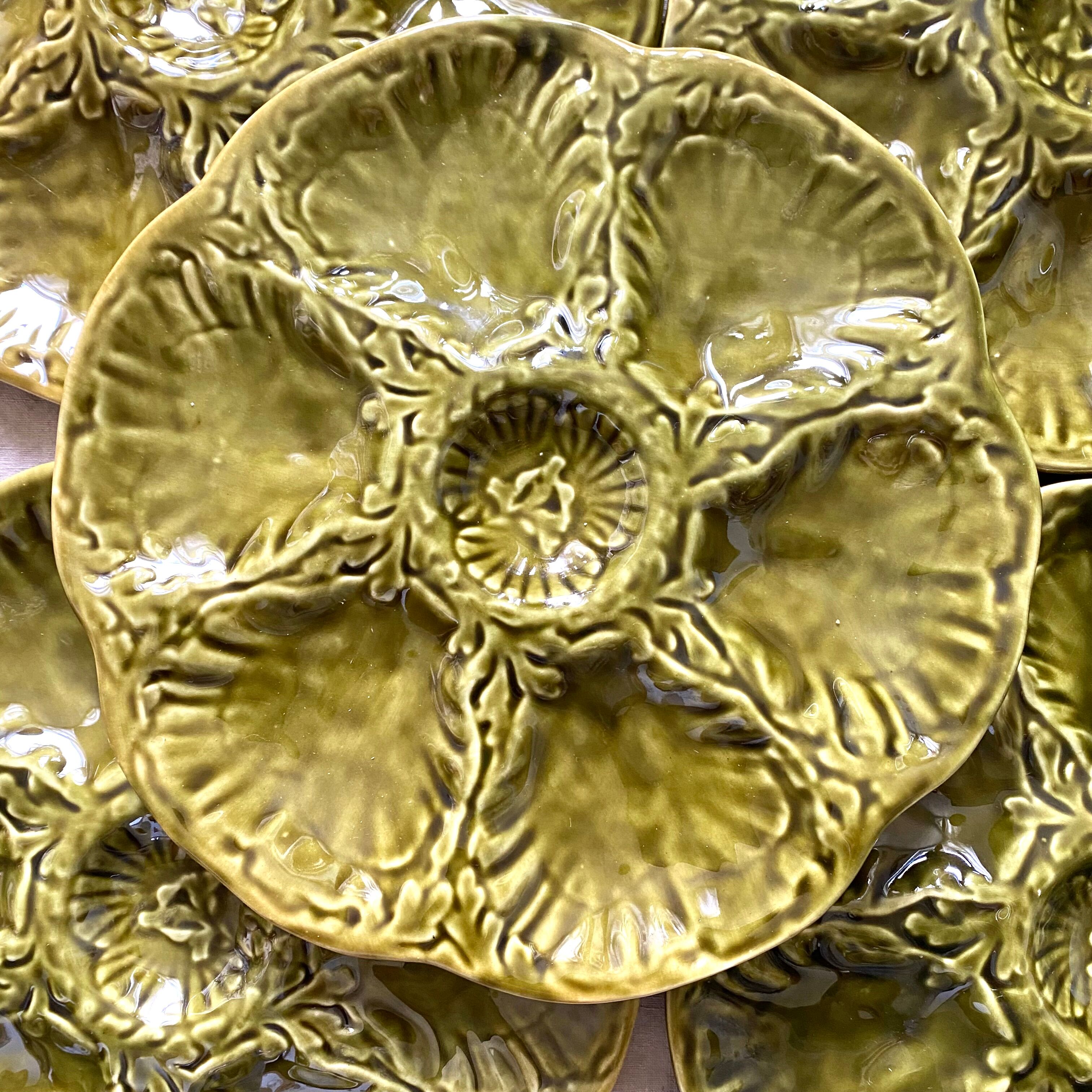 Vintage ceramic oyster plates from Gien