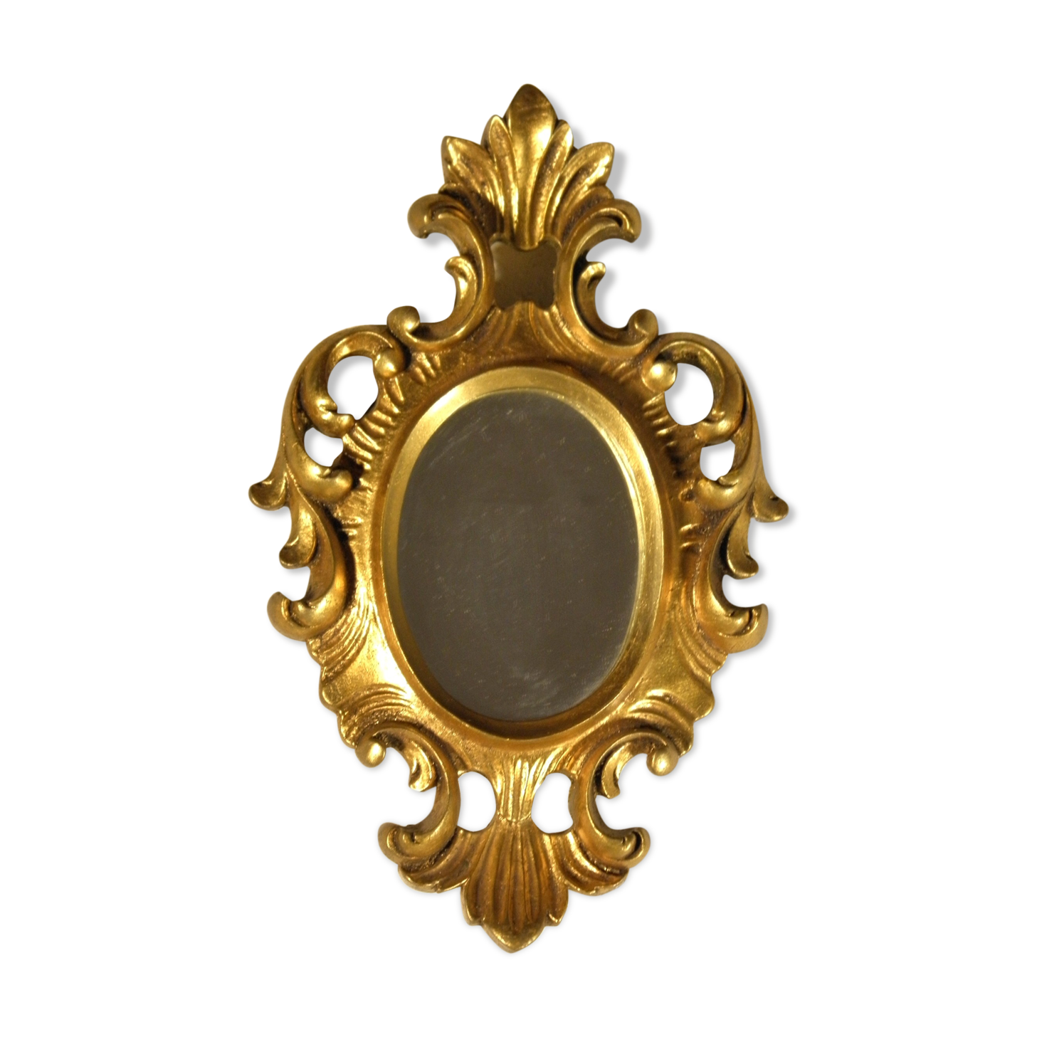 Small golden baroque mirror 24 x 15 cm