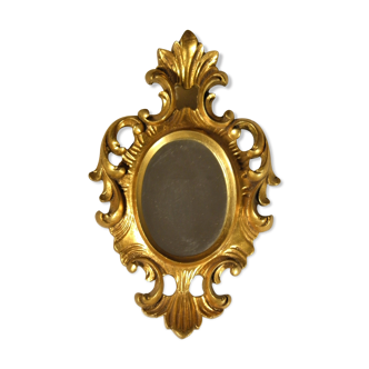 Miroir baroque doré 24 x 15 cm
