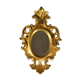 Small golden baroque mirror 24 x 15 cm