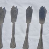 Fish service and its 6 silver-plated cutlery, crossed ribbon model