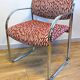 Fauteuil Strafor vintage en acier tubulaire chromé et tissu organique