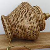 Pied de lampe à poser rotin vintage