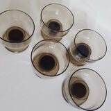 Lot of 5 champagne or vintage dessert glasses, Pegasus, 70s