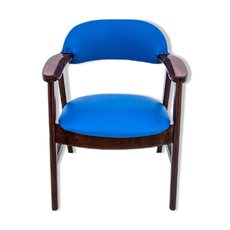 Fauteuil danois en cuir bleu