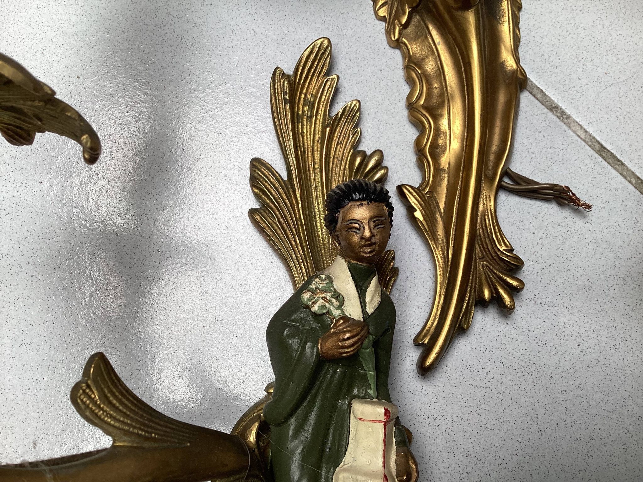 Paire d’applique au chinois en bronze 19ème