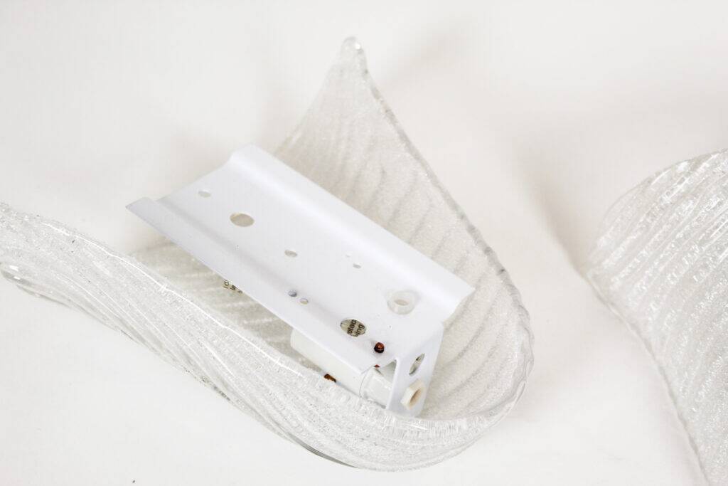 Set of 2 Murano glass 'Shell' wall sconces