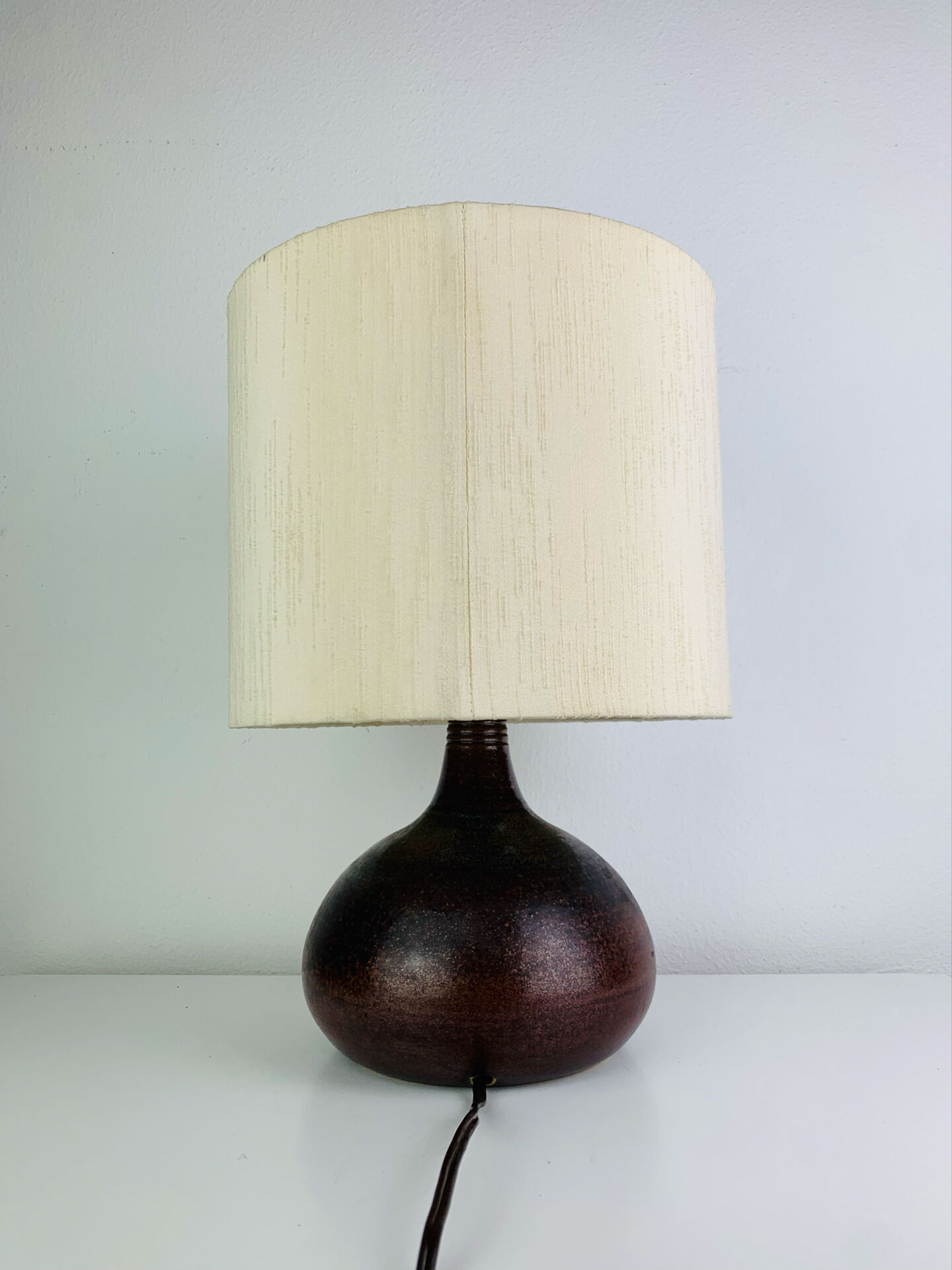 Lampe boule grès vintage, années 60 