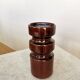 Mid-Century Modern Ceramic Vase: Glossy Brown West German Style, 6.3" Tall