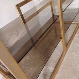 Brass shelf, smoked glass