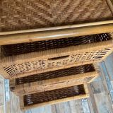 Vintage rattan chiffonier