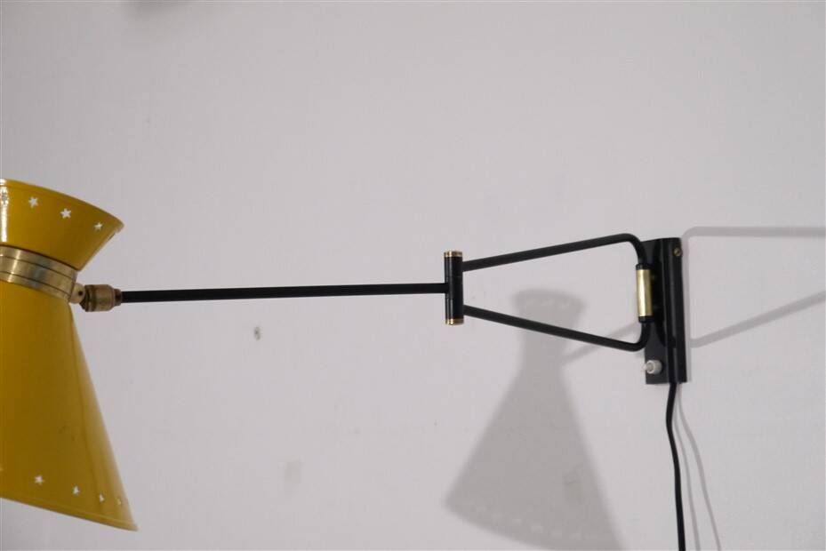 Lunel wall light with gallows design Rene Mathieu 1950