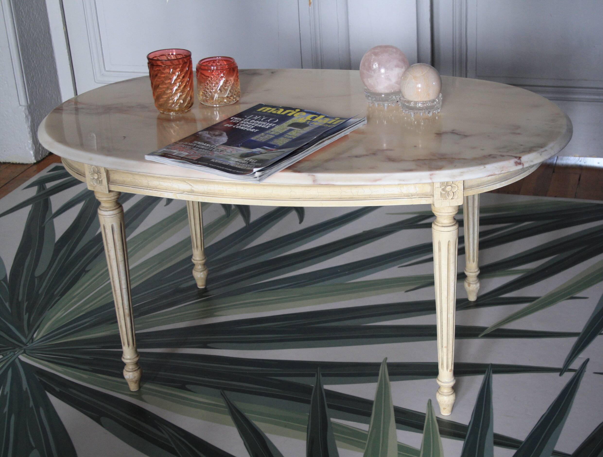 Table basse ovale marbre