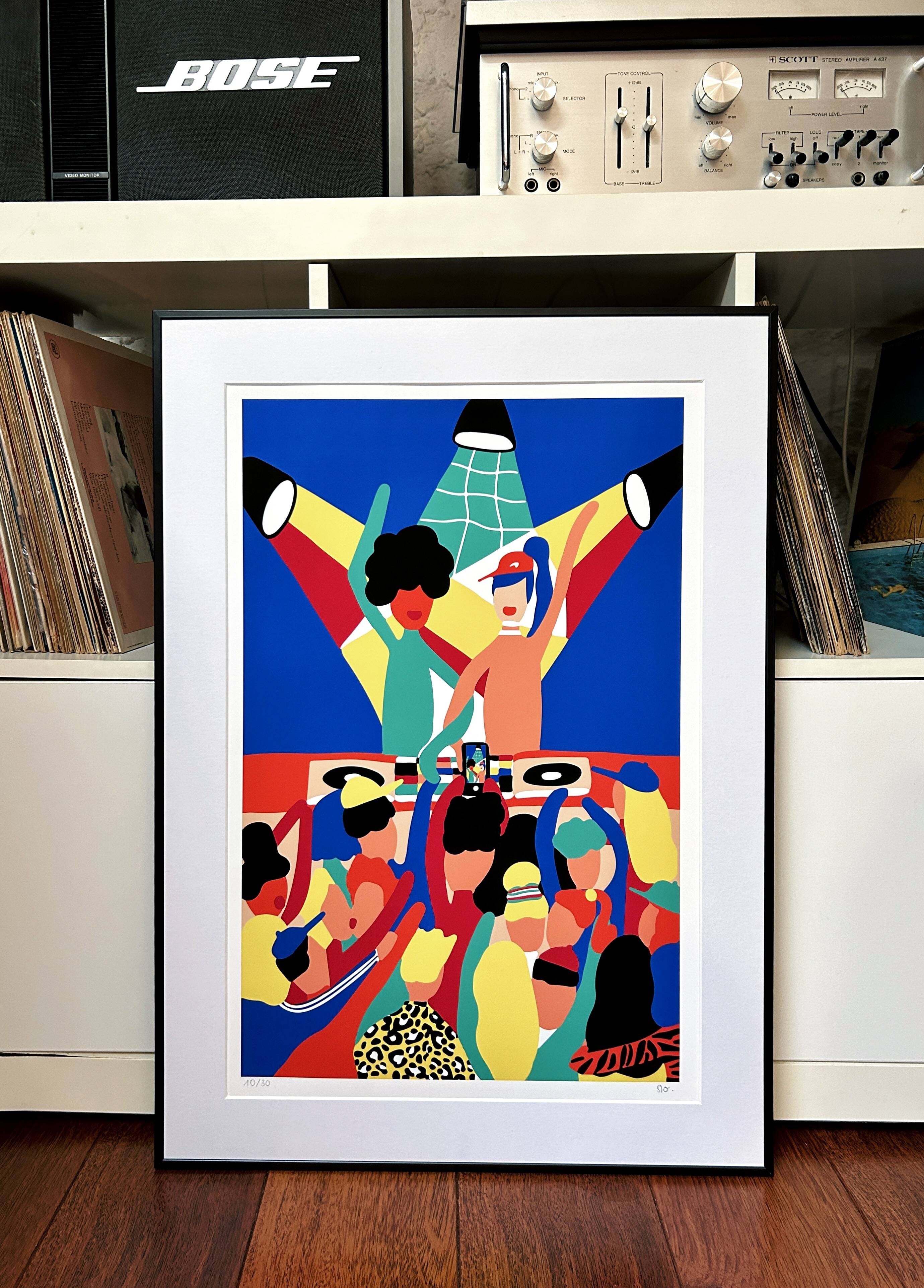Art poster, signed and numbered by the artist, Couleurs et Fête