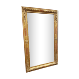 Miroir ancien doré patiné d'époque Louis-Philippe 87x142cm
