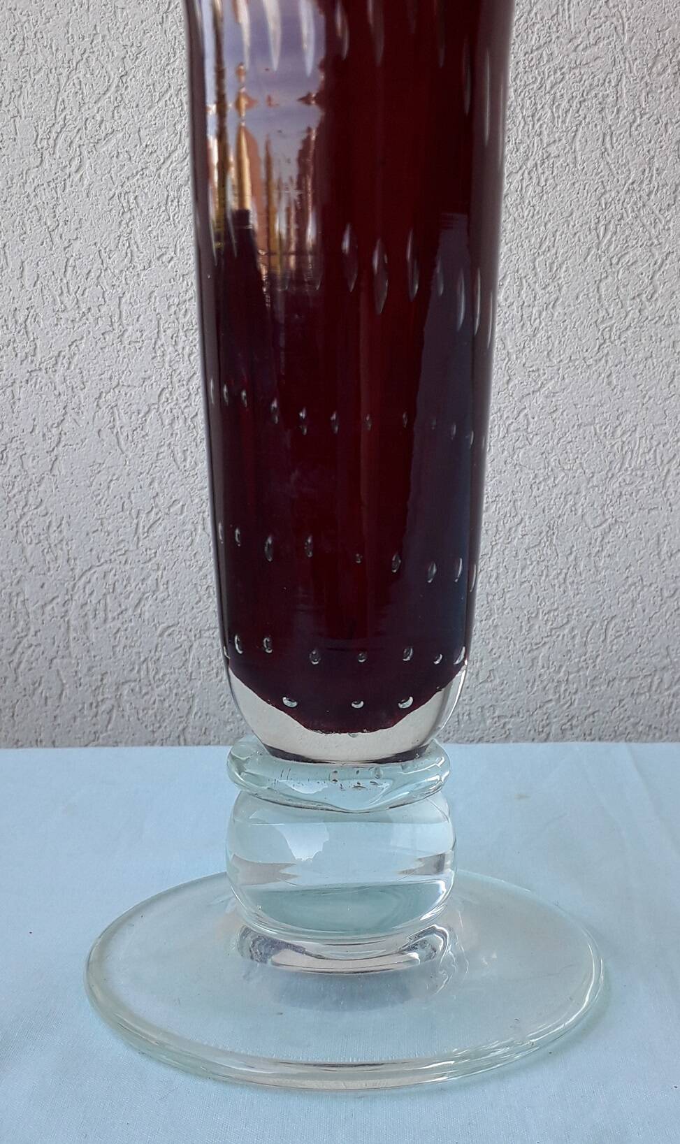 Red glass vase