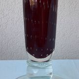 Red glass vase