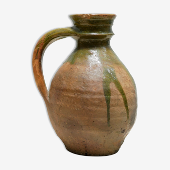 Old glazed terracotta jar