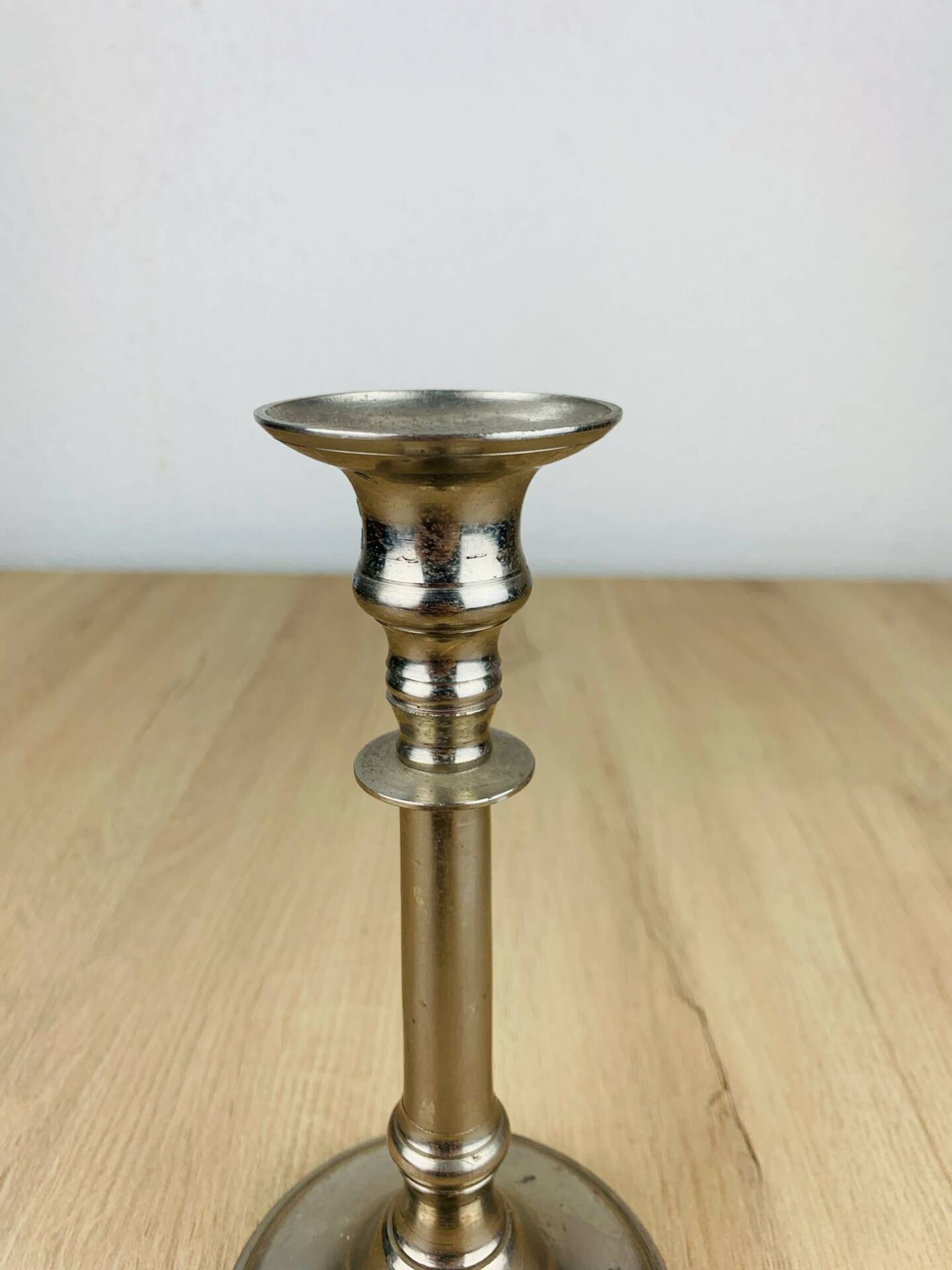 Silver metal candlestick