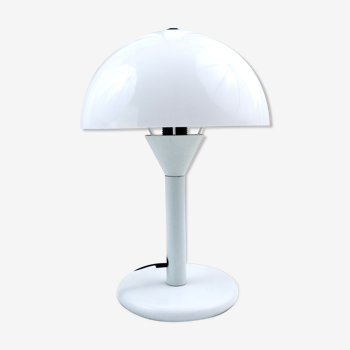 Lampe vintage "champignon" blanc par Aluminor années 70
