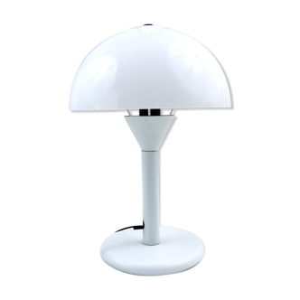 Vintage white "mushroom" lamp by Aluminor from the 70's