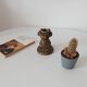 Vintage candlestick Gargoyles studio in golden resin