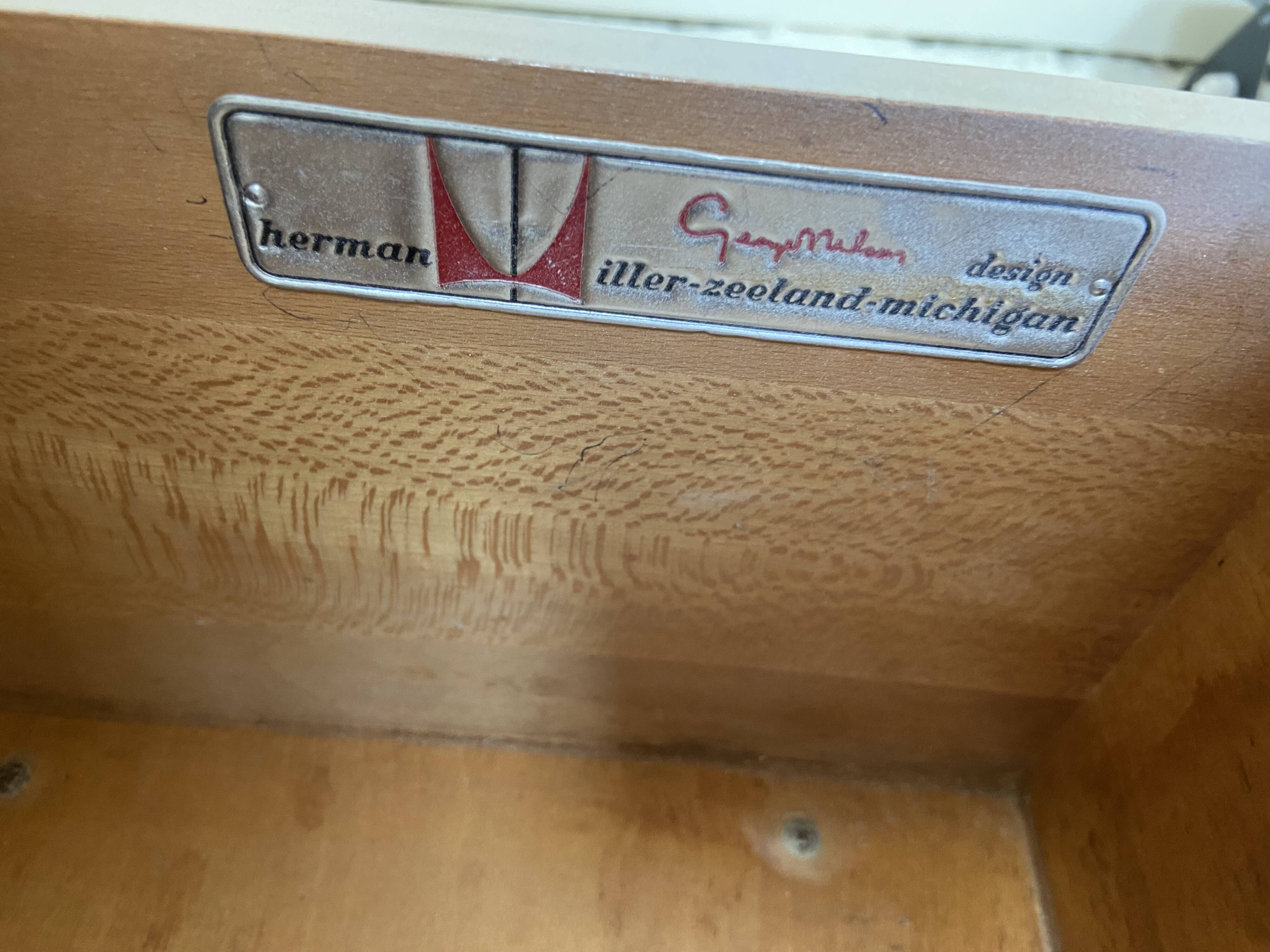 Large black and white Georges Nelson desk for Herman Miller, USA, circa 1950.