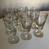 Set of 9 assorted 19th absinthe glasses