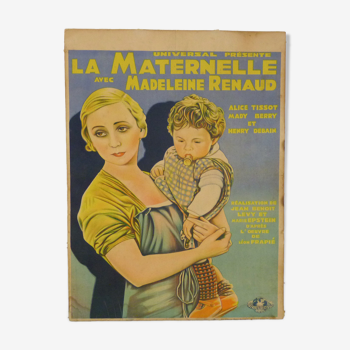 Ancienne affiche du film " La Maternelle " de Jean Benoit Levy et Marie Epstein. 1933