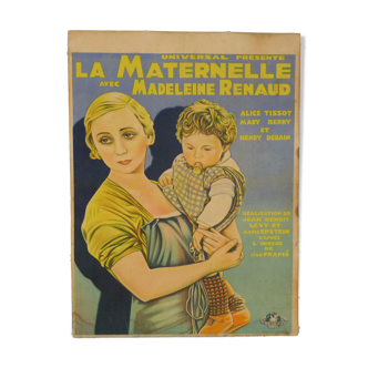 Ancienne affiche du film " La Maternelle " de Jean Benoit Levy et Marie Epstein. 1933