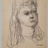 Drawing by Nagao Usui: portrait of a woman