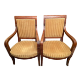 Pair of XIXth armchairs in solid walnut