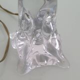 Twisted crystal lamp base - Cristallerie de Lorraine