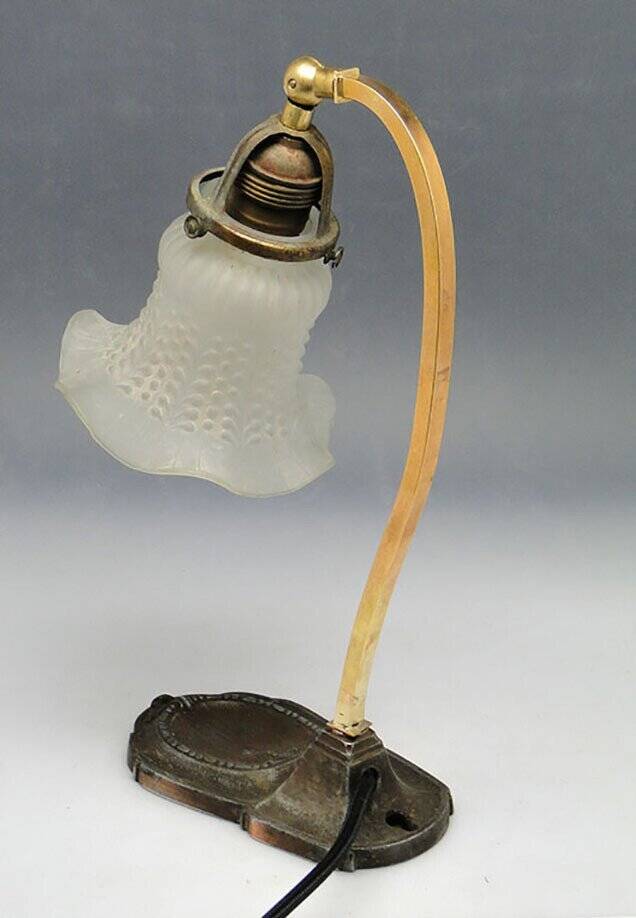 20th century glass and metal table lamp, Austria-Hungary, 1890s