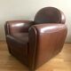 Fauteuil club cuir pleine fleur
